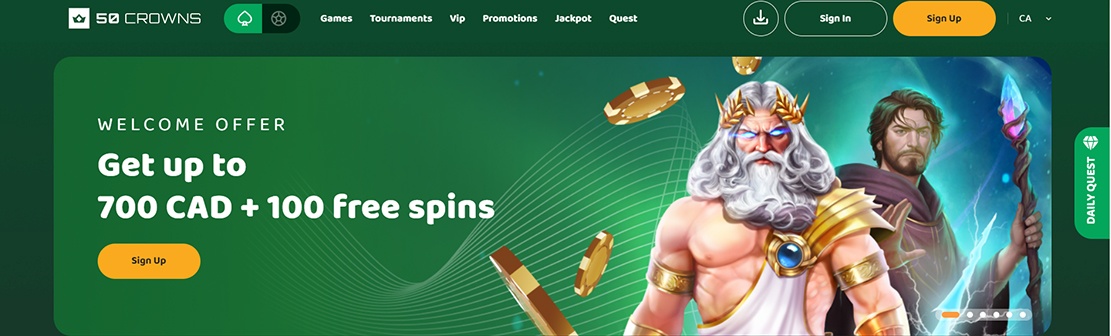 50 Crowns Casino – Claim up to €500 as Welcome Match Bonus
