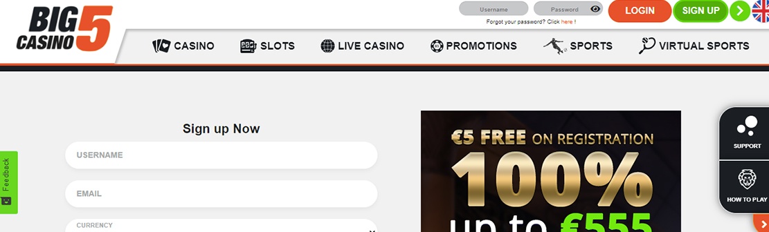 Big 5 Casino – Claim up to €500 Bonus on First Deposit