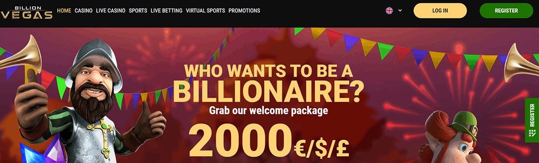 Billion Vegas Casino – Claim up to €2100 Welcome Match Bonus