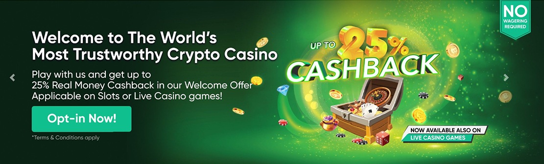 Bitcoin.com Games Casino – Claim 15% Cashback Bonus