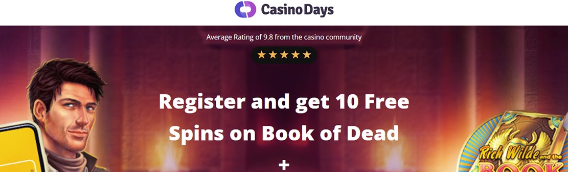 Casino Days – Claim 10 No Deposit Free Spins on Book of Dead