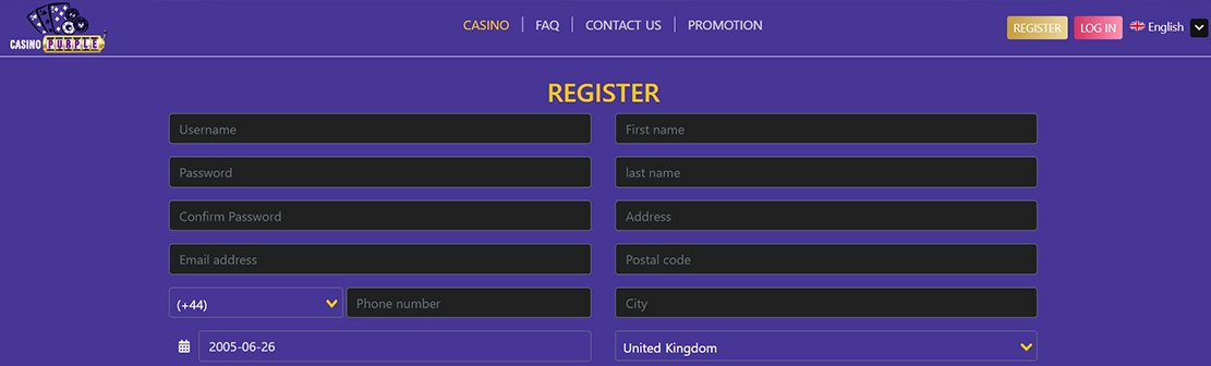 Casino Purple – Claim €5 No Deposit Bonus
