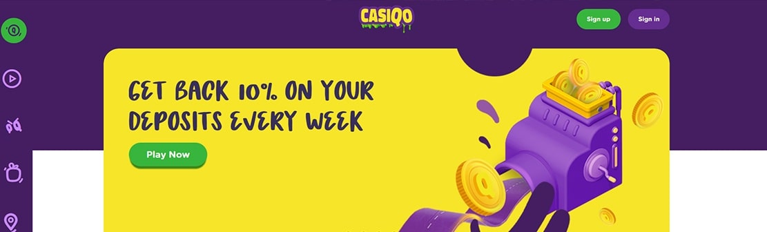 CasiQo Casino – Claim 10% Cash Back Bonus on First Deposit