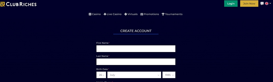 Club Riches Casino – Claim 20 No Deposit Free Spins on Diamond Cascade