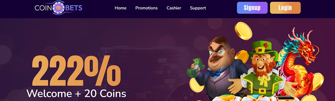 CoinBets777 Casino – Claim $20 No Deposit Bonus