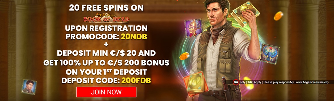 Conquer Casino – Claim 20 No Deposit Free Spins on Book of Dead