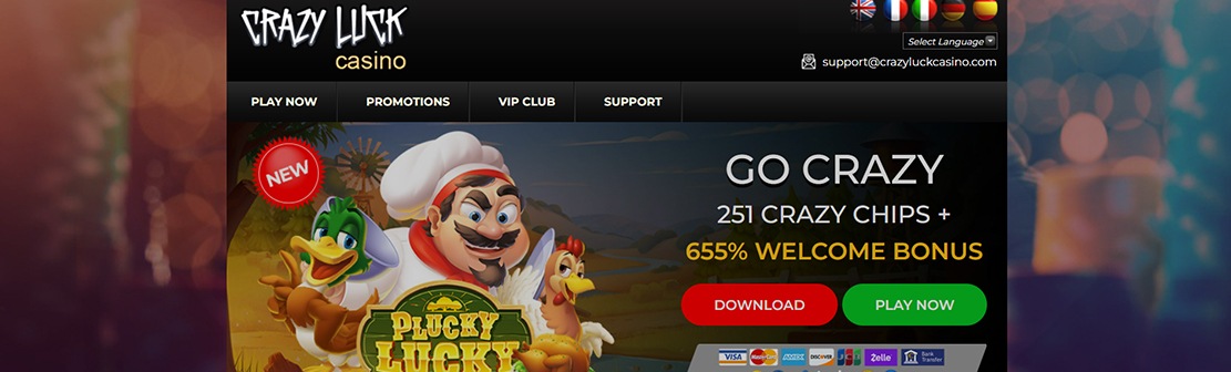 Crazy Luck Casino – Claim $25 No Deposit Bonus 