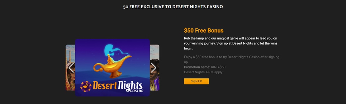 Desert Nights Casino – Claim 100 No Deposit Free Spins on Bigger Cash Win
