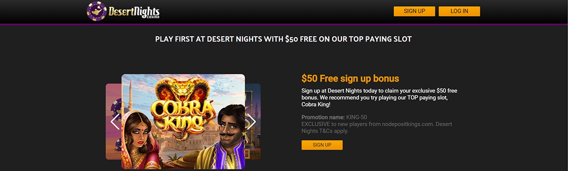 Desert Nights Casino – Claim 100 No Deposit Free Spins on Bigger Cash Win