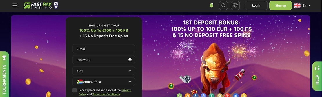 FastPay Casino – Claim 15 No Deposit Free Spins on Wolf Treasure