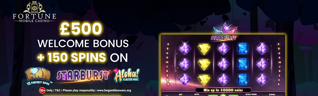 Fortune Mobile Casino – Claim up to £500 on First Three Deposits