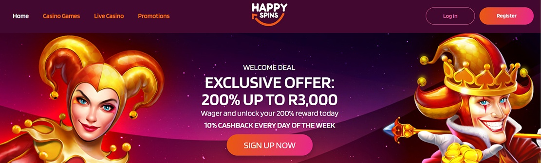 HappySpins Casino – Claim up to €200 Deposit Match Bonus