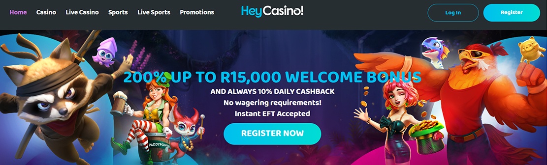 Hey Casino – Claim €1000 Welcome Match Bonus