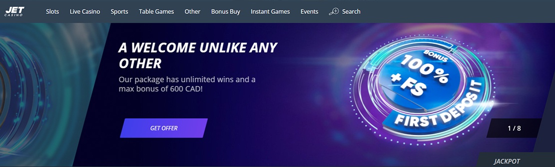 Jet Casino – Claim 50 No Deposit Free Spins on Slots