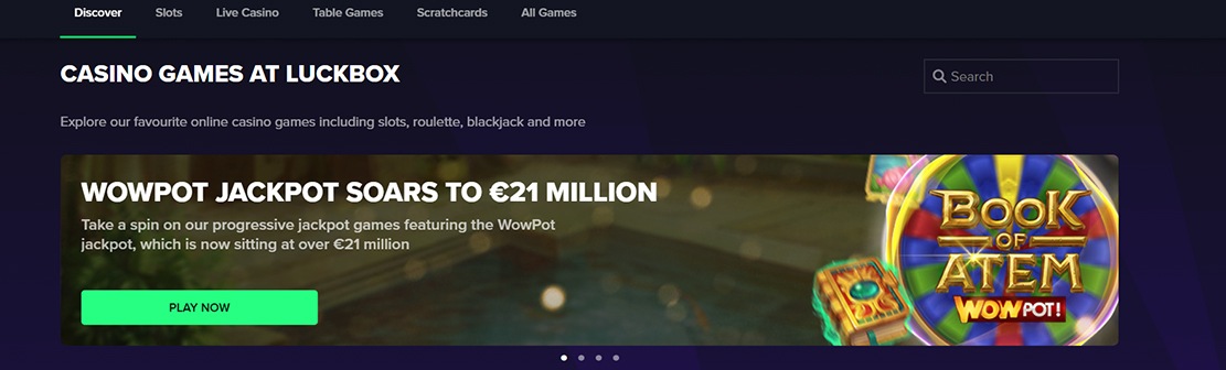 Luckbox Casino – Claim 100% Match Bonus Up To €100 