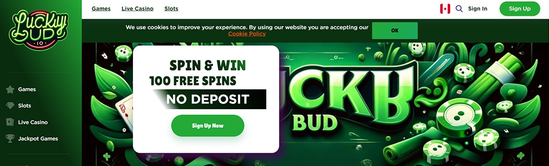 LuckyBud Casino – Claim 175 No Deposit Free Spins on All Slots