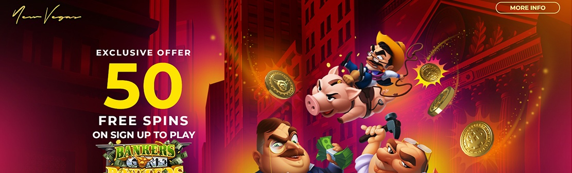 New Vegas Casino – Claim 50 No Deposit Free Spins on Bankers Gone Bonkers