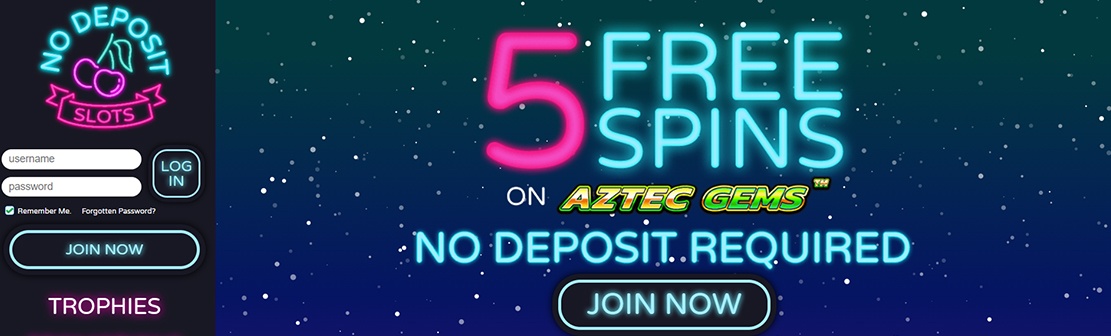 No Deposit Slot Casino – Claim 5 No Deposit Free Spins on Aztec Gems