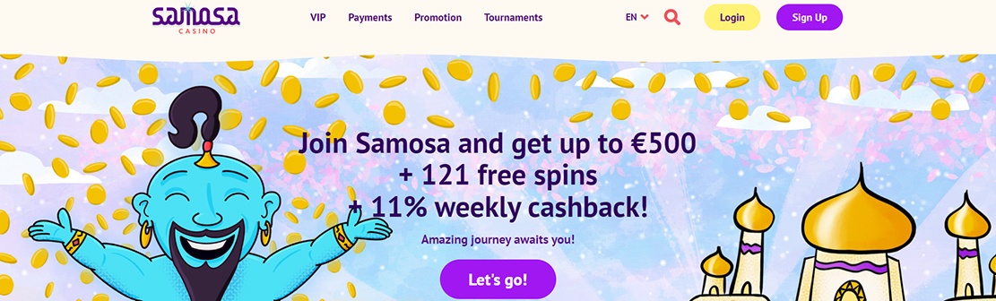 Samosa Casino – Claim up to $500 Welcome Match Bonus