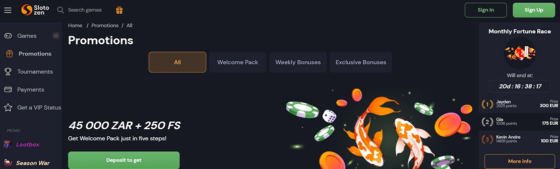 Slotozen Casino – Claim 20 No Deposit Free Spins on Zeus the Thunderer