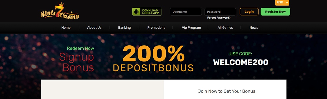 Slots7 Casino – Claim $2000 Welcome Match Bonus