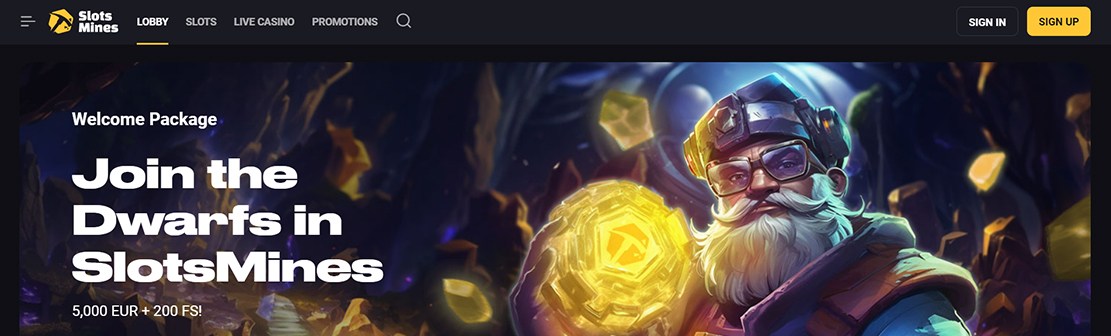 Slotsmines Casino – Claim 10 No Deposit Free Spins on Gates of Olympus