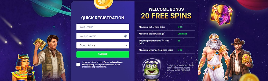 SpaceWin Casino – Claim 20 No Deposit Free Spins on Slots