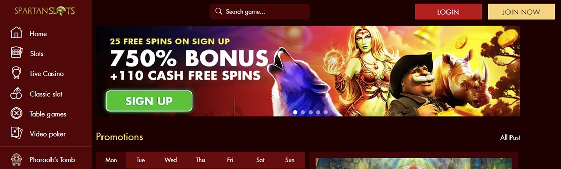 Spartan Slots Casino – Claim 25 No Deposit Free Spins on Slots