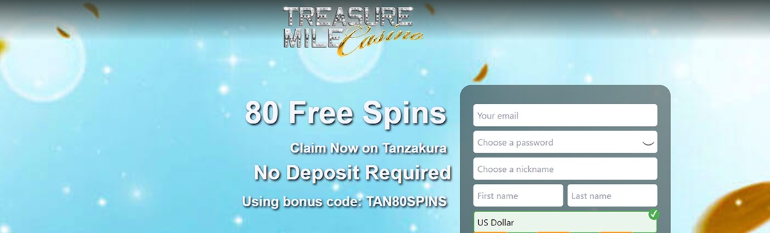Treausre Mile Casino – Claim 80 No Deposit Free Spins on Tanzakura