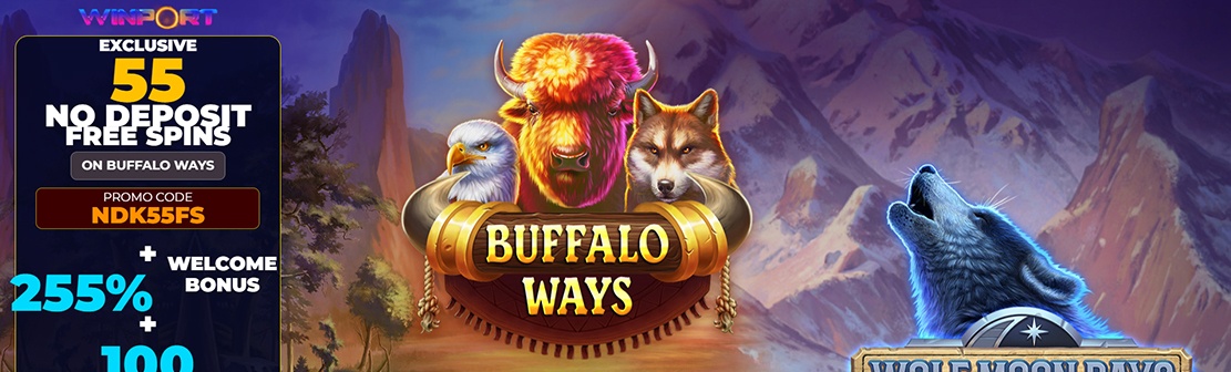 WinPort Casino – Claim 55 No Deposit Free Spins on Buffalo Ways