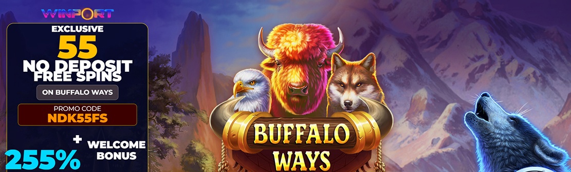 WinPort Casino – Claim 55 No Deposit Free Spins on Buffalo Ways